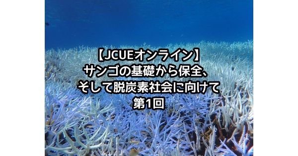 【JCUEオンライン】 第1回 サンゴの基礎から保全そして脱炭素社会に向けて