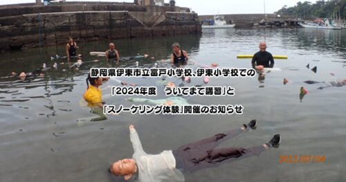 静岡県伊東市立富戸小学校、伊東小学校での「2024年度　ういてまて講習」と「スノーケリング体験」開催のお知らせ
